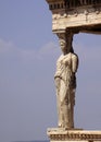 Athens Acropolis, Caryatids Statue Royalty Free Stock Photo