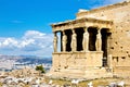 Athens, the Acropolis, Erechtheum porch Royalty Free Stock Photo