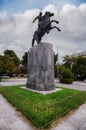 Athens, Attica / Greece - Feb 26, 2012: Equestrian statue of George Karaiskakis in the garden of Zappeion Megaron, on the side of