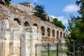 Athens, Attica - Greece. Part of the archaeological site of the Odeon of Herodes Atticus or Herodion under the Acropolis of Ath