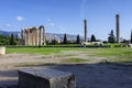 The Temple of Olympian Zeus also known as the Olympieion or Columns of the Olympian Zeus at the center of Athens city Royalty Free Stock Photo