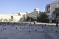 Athens, august 27th: Water Fountain and a lot of Pigeons of Kotzia Square from Athens in Greece