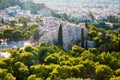 ATHENS-AUGUST 22: Tourists on Areopagus hill on August 22, 2014 in Athens, Greece. Royalty Free Stock Photo