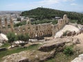 Athens capital of Greece. Heritage of mankind under the protection of UNESCO. Ancient Greek civilization. Mediterranean area. The Royalty Free Stock Photo