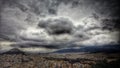 A wonderful look at dark clouds over ancient Athens, Greece - GRE Royalty Free Stock Photo