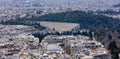 Athens city Greece and ancient Panathenaic Stadium, Kallimarmaro aerial view from Lycabettus mount
