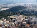 Athens city and Temple of Zeus hill Royalty Free Stock Photo