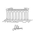 Athens continuous line vector illustration