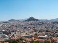 Athens, Greece from above, looking towards Mount Lycabettus