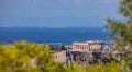 Athens, Greece. Athens Acropolis and city aerial view from Lycavittos hill