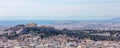 Athens, Greece. Acropolis and Parthenon temple, view from Lycabettus Hill Royalty Free Stock Photo