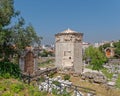 Athens Greece, `Aerides` or the winds tower clock in the ancient roman forum Royalty Free Stock Photo