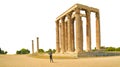 Athens Greece columns and ruins of temple of Olympian Zeus  isolated Royalty Free Stock Photo