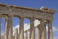 Architectural detail of the Parthenon and the skyin Athens Acropolis Royalty Free Stock Photo