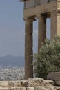 Architectural detail of the ruins of Erechtheion temple in Athens Acropolis Royalty Free Stock Photo