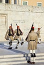 ATHENS, GREECE - AUGUST 14: Changing guards near parliament on S
