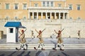 ATHENS, GREECE - AUGUST 14: Changing guards near parliament on S