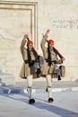 ATHENS, GREECE - AUGUST 14: Changing guards near parliament on S