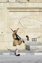 ATHENS, GREECE - AUGUST 14: Changing guards near parliament on S