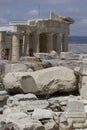 Propylaea ruins in Athens acropolys, Greece Royalty Free Stock Photo