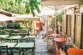 Athens, Greece, beautiful street in the old district of Plaka. Royalty Free Stock Photo