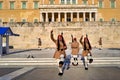 Athens Greece. Changing of the guard in Syntagma square in front of the Hellenic Parliament