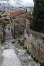 Street of the Plaka neighborhood of Athens, Greece Royalty Free Stock Photo