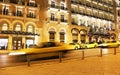 Night photography of Grande Bretagne hotel Athens Greece with Christmas decorative lights