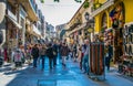 ATHENS, GREECE, DECEMBER 10, 2015: View of Adrianu shopping street - the most important tourist street in the historical