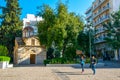 ATHENS, GREECE, DECEMBER 10, 2015: View of a narrow shopping street in the historical district of athens called plaka
