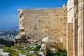 Athens, Greece, detail from ancient wall on the Acropolis Royalty Free Stock Photo
