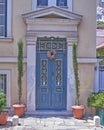 Athens Greece, elegant house door in Plaka Royalty Free Stock Photo