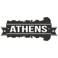 Athens Greece Euro Europe Icon Vector Art Design Skyline Flat City Silhouette Editable Template