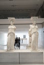 ATHENS, GREECE - FEBRUARY 25, 2016: Interior view of the new Acropolis museum in Athens. Caryatids sculptures Royalty Free Stock Photo