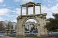 ATHENS, GREECE - JANUARY 20 2017: Amazing view of Arch of Hadrian in Athens, Attica