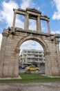 ATHENS, GREECE - JANUARY 20 2017: Amazing view of Arch of Hadrian in Athens, Greece