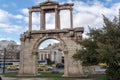 ATHENS, GREECE - JANUARY 20 2017: Amazing view of Arch of Hadrian in Athens, Greece