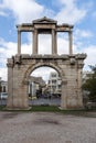 ATHENS, GREECE - JANUARY 20 2017: Amazing view of Arch of Hadrian in Athens, Greece