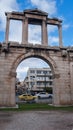 ATHENS, GREECE - JANUARY 20, 2017: Amazing view of Arch of Hadrian in Athens