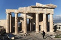 ATHENS, GREECE - JANUARY 20 2017: Monumental gateway Propylaea in the Acropolis of Athens, Greece
