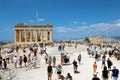 ATHENS, GREECE- JULY 18, 2018: The ancient ruins of Parthenon an Royalty Free Stock Photo