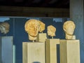 Greek sulptures in Stoa of Attalos. Ancient Agora of Athens. Attica, Greece.