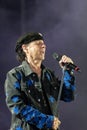 Athens, Greece 6 July 2022. Klaus Meine singing at Scorpions concert in Greece. Royalty Free Stock Photo