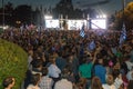 Athens, Greece, 3 July 2015. The mayor of Athens, Greek celebrities and local people demonstrarte about the upcoming referendum. Royalty Free Stock Photo