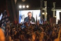 Athens, Greece, 3 July 2015. The mayor of Athens, Greek celebrities and local people demonstrarte about the upcoming referendum. Royalty Free Stock Photo