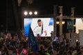 Athens, Greece, 3 July 2015. The mayor of Athens, Greek celebrities and local people demonstrarte about the upcoming referendum. Royalty Free Stock Photo