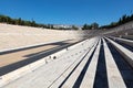 Athens, Greece - July 26, 2021: Panathenaic Stadium  or Kallimarmaro it is the only stadium in the world built entirely of marble Royalty Free Stock Photo