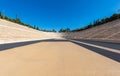 Athens, Greece - July 26, 2021: Panathenaic Stadium  or Kallimarmaro it is the only stadium in the world built entirely of marble Royalty Free Stock Photo