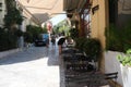 The Plaka is the oldest section of Athens. Area of restaurants, Jewelry stores tourist shops, and cafes.