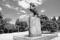 Rider on horseback bronze statue in Greece National Gardens